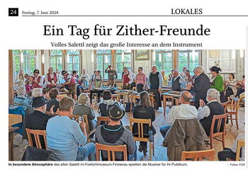 Pressebericht Zithersonntag 2024 im Freilichtmuseum Finsterau